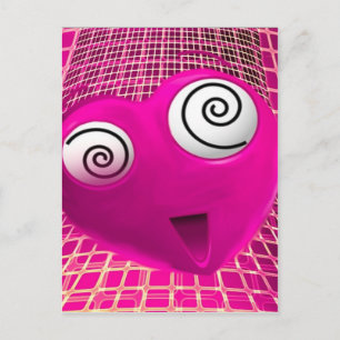 funny heart pink postcard