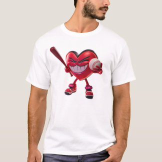 Funny Heart Playing Baseball T-Shirt