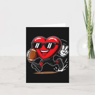 Funny Heart Playing Football Srts Lover Valentine Card