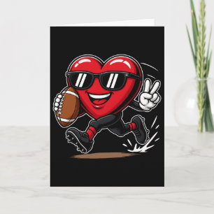 Funny Heart Playing Footll Sports Lover Valentine Card