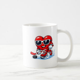 Funny Heart Playing Hockey Apparel  Coffee Mug