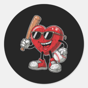 Funny Heart Playing Sell Valentines Day Boys Girls Classic Round Sticker