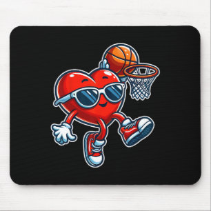 Funny Heart Playing Sketll Valentines Day Boy Girl Mouse Mat