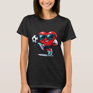Funny Heart Playing Soccer Gifts Apparel  T-Shirt