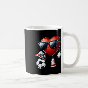 Funny Heart Playing Soccer Valentines Day Mens Boy Coffee Mug
