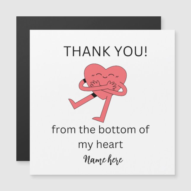 Funny Heart Thank you Card, Wedding Thanks Card  (Front/Back)