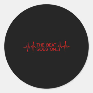 Funny Heart Transplant Art Men Women Heart Attack  Classic Round Sticker