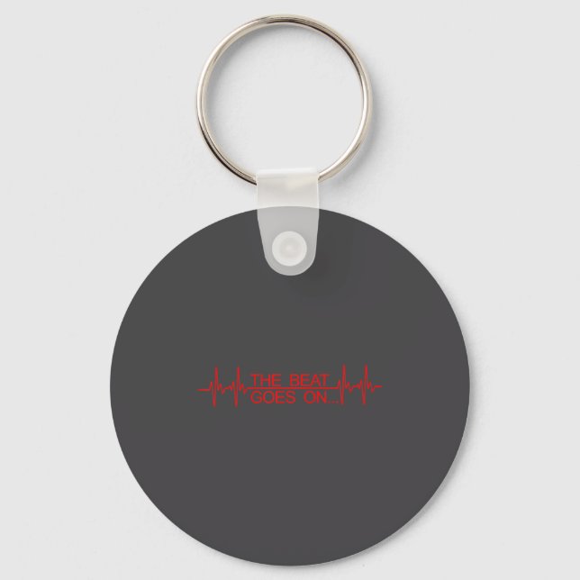 Funny Heart Transplant Art Men Women Heart Attack  Key Ring (Front)