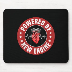 Funny Heart Transplant Survivor Quote Living Heart Mouse Mat