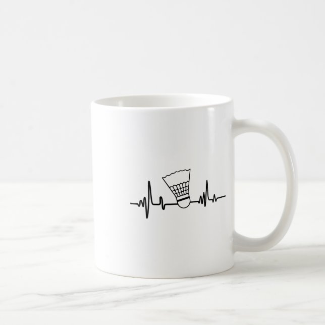 Funny Heartbeat Badminton Shuttle Sports  Coffee Mug (Right)