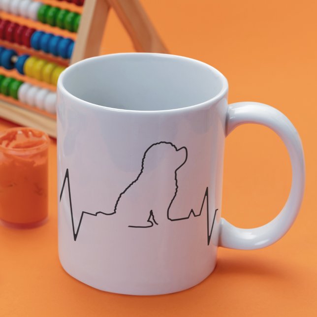 Funny Heartbeat Line Art Valentine's Day Cute Gift Coffee Mug (Creator Uploaded)