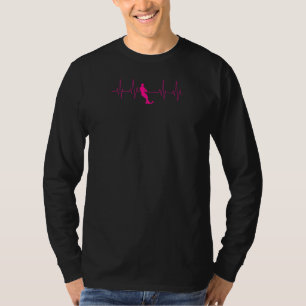 Funny Heartbeat Waterski Cool Water Skier Athlete T-Shirt