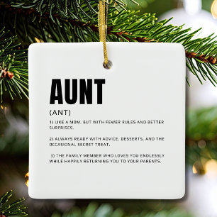 Funny Heartfelt Aunt Definition Ceramic Ornament