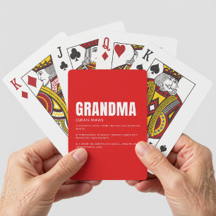 Funny Heartfelt Grandma Definition Playing Cards