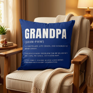 Funny Heartfelt Grandpa Definition Cushion