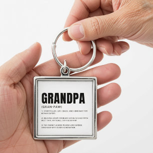 Funny Heartfelt Grandpa Definition Key Ring