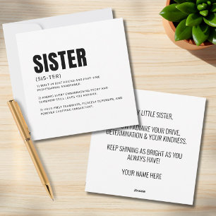 Funny Heartfelt Sister Definition Greeting Holiday Card