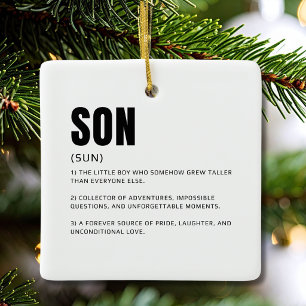 Funny Heartfelt Son Definition Ceramic Ornament