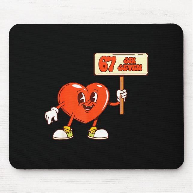 Funny Hearts 67 Valentine Six Seven Meme Gen Alpha Mouse Mat (Front)