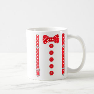 Funny Hearts Bow Tie Suspenders Valentine's Day Co Coffee Mug