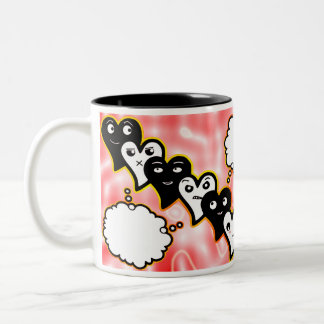 Funny hearts set Two-Tone coffee mug