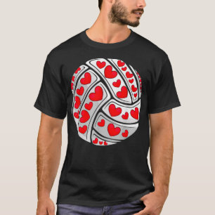 Funny Hearts Volleyball Lover Matching Sports Vale T-Shirt