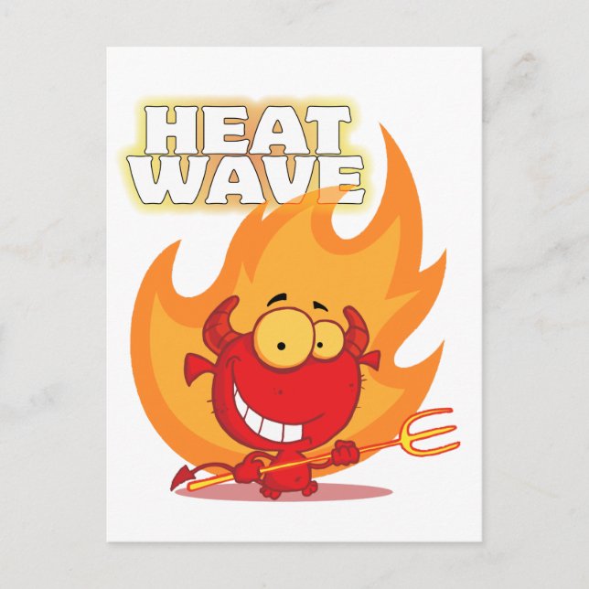 funny heat wave devil cartoon postcard (Front)