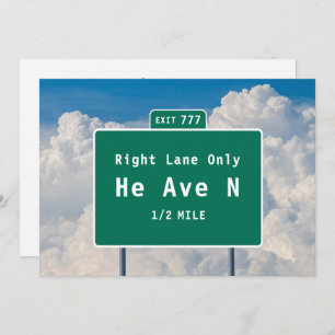 Funny Heaven Spiritual Directions Freeway Exit  Holiday Card