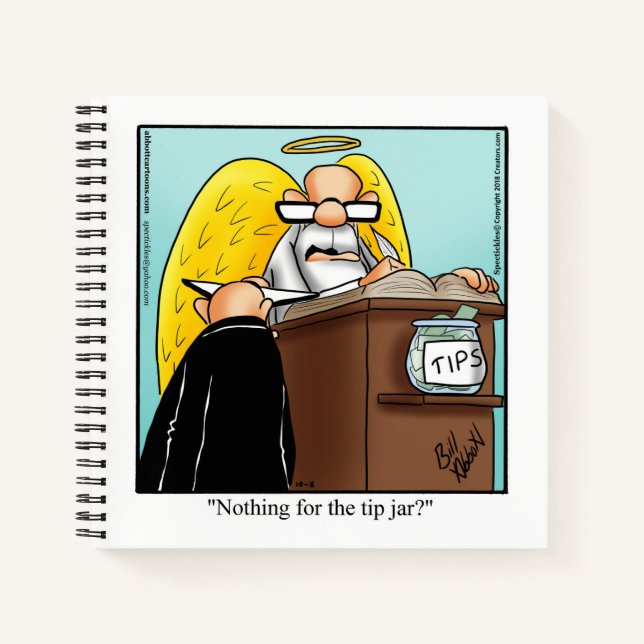 Funny Heavenly Humour Spiral Notebook (Front)