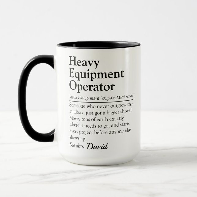 Funny Heavy Equipment Operator Definition Mug (Left)
