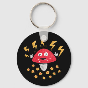 Funny Heavy Metal Mushroom Key Ring