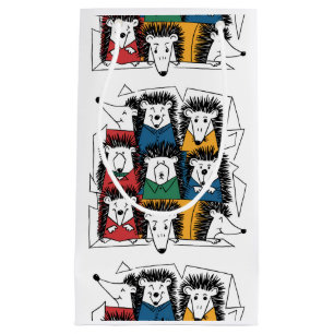 Funny Hedgehog Abstract Pattern Small Gift Bag