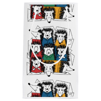 Funny Hedgehog Abstract Pattern Small Gift Bag