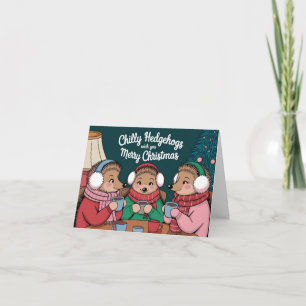 Funny Hedgehog Christmas Card