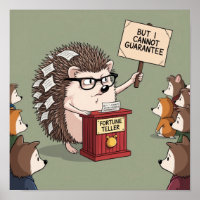 Funny Hedgehog Fortune Teller with "No Guarantee"