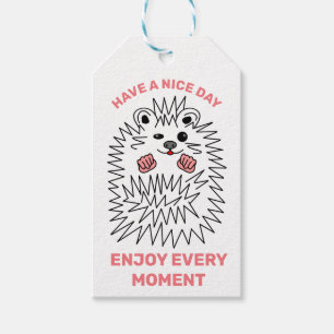 Funny Hedgehog. Have A Nice Day Customisable Gift Tags