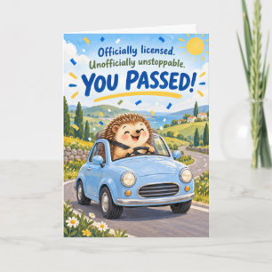 Funny Hedgehog Officially Licensed Driving Test Card