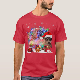 Funny Hedgehogs Tree Christmas Lights Xmas Pajama  T-Shirt