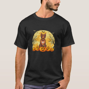 Funny Heeler Dog Pumpkins Halloween Costume Men Wo T-Shirt