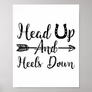 Funny Heels Down Horseback Horse Riding Gift Girl Poster