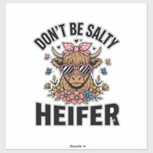 Funny Heifer Cow Floral Butterfly Vintage Design_1