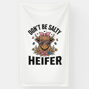 Funny Heifer Cow Floral Butterfly Vintage Design_1 Banner