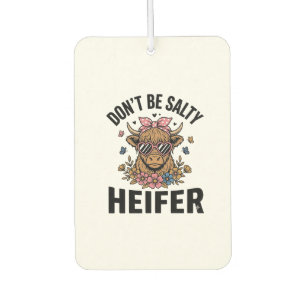Funny Heifer Cow Floral Butterfly Vintage Design_1 Car Air Freshener