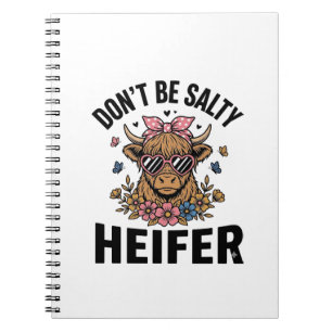 Funny Heifer Cow Floral Butterfly Vintage Design_1 Notebook
