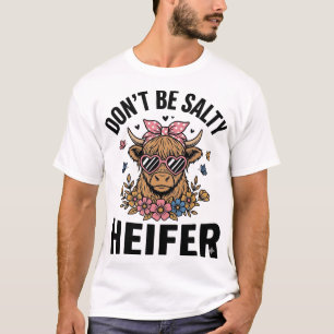 Funny Heifer Cow Floral Butterfly Vintage Design_1 T-Shirt