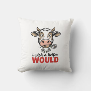 Funny Heifer Cow Vintage Engraving Shirt Design_1 Cushion