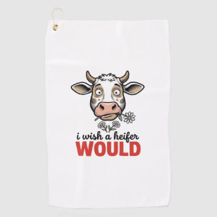 Funny Heifer Cow Vintage Engraving Shirt Design_1 Golf Towel