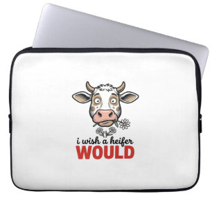 Funny Heifer Cow Vintage Engraving Shirt Design_1 Laptop Sleeve
