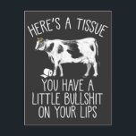 Funny Heifer Crybaby Cow Farmer Bull Softie Postcard<br><div class="desc">Funny Cowboy Farming Gift for Cow Lover. Cute Heifer Design for Animal Farmer and Calf Lover.</div>