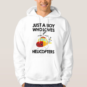 Funny Helicopter Boys Toddler Kids Men Pilot Aviat Hoodie